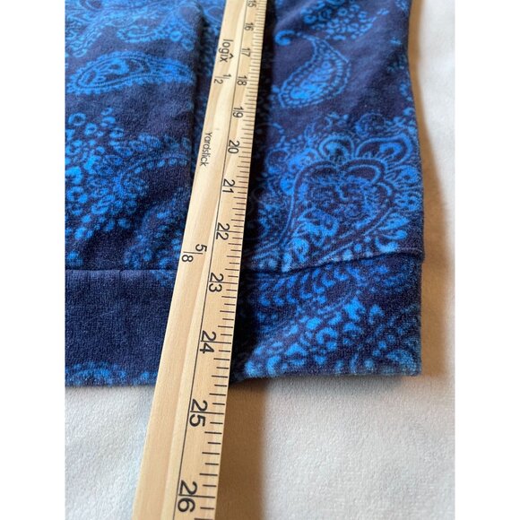 Kim Rogers Womens Paisley Zip-Up soft warm  Jacket XL Blue & Black Grandmacore - Picture 4 of 8